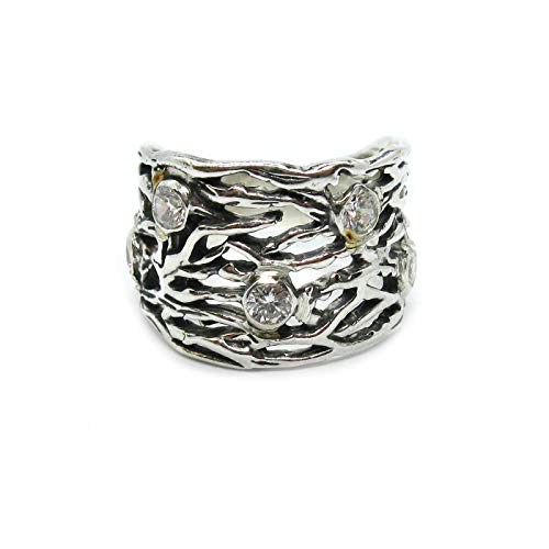 Bague en Argent Massif Poinçonnée 925 R002099 : anneau de promesse avec zircones