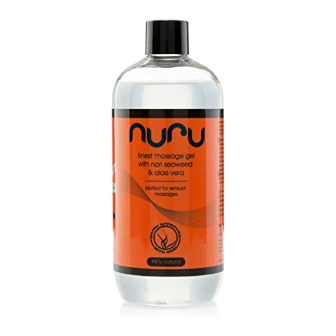 Nuru Massagegel (500 ml) - Body-to-Body Massage Gel für sinnliche Massagen, problemlos abspülbar, mit Nori Algen, pH-neutral, frei von Tierversuchen Cover