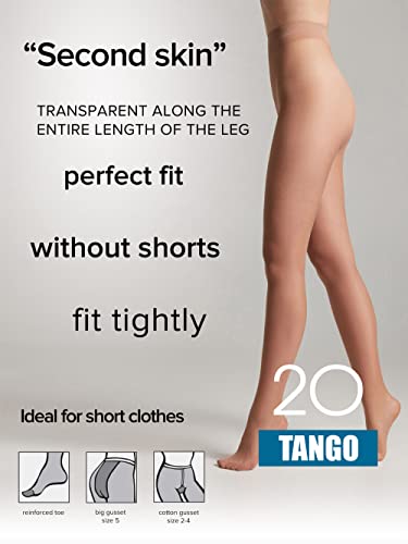Image of Conte Tights Sheer to Waist Pantyhose with Satin Silky Touch Effect, Tango 20 Den