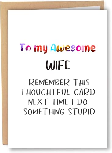 PUGAILA Funny Birthday Card for Wife, Hilarious Mothers Day Cards for Wife from Husband, Humorous Wedding Anniversary Cards From Husband, Humor Birthday Card Gifts for Her