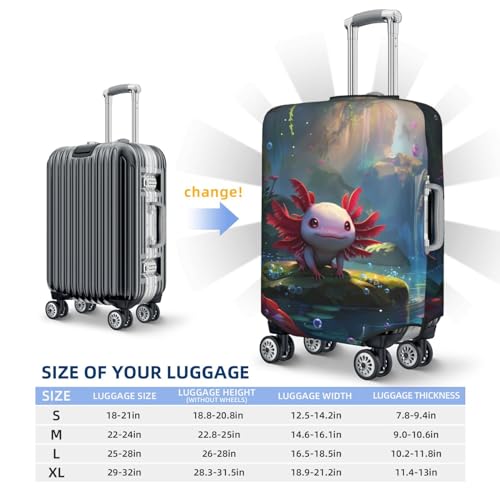VOSERY Travel Luggage Cover - Pond Cute Axolotl Washable Suitcase Covers Protector Fits 18-32 Inch Luggage4