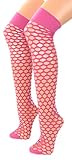 Fibrotex Damen Netz Overknee Strümpfe, Farben alle:31 zyklame, Größe:One Size