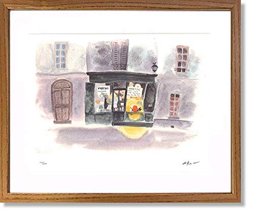 Amazon.co.jp: 絵画 渡辺あきお・夜のスタンド 版画 猫