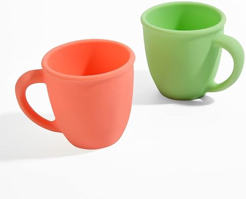 Miniatura 7 de 1 paquete de vasos de entrenamiento de silicona de 11 onzas para bebés y niños, taza de aprendizaje para niños pequeños con asas, sin BPA,