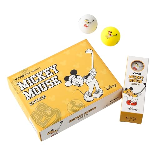 Volvik Disney Mickey Golf DZ Pack White Yellow 1 Dozen (12 Pieces)