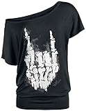 Gothicana by EMP Damen schwarzes lockeres T-Shirt mit Print L