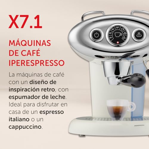 illy, Máquina de Café Iperespresso X7, 1 para Café Espresso, Lanza de Vapor para Cappuccino, Apagado y Descalcificación Automática, Compatible con Cápsulas Iperespresso, Color Blanco - imagen 2