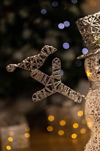Marco Paul Interiors Christmas Pre-Lit Frosty the Snowman Standing Decoration 62cm with 20 Warm White LED Lights Festive Xmas Light Up Décor LED Lighting Indoor Use