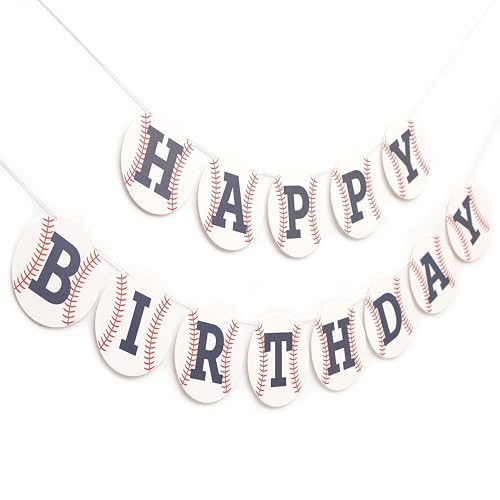 Baseball Happy Birthday Banner - Baseball First/1st Birthday Decoration Rookie Of The Year Banner Sporty Birthday Decor (blue5)