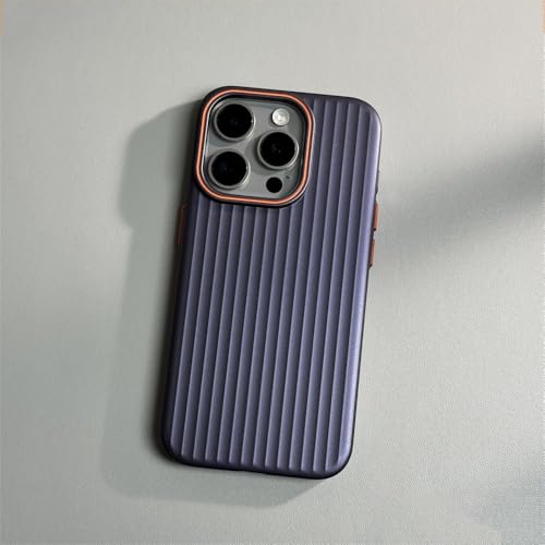 Coque iPhone 16 ondulée anti-dérapante avec peinture métallisée violette
