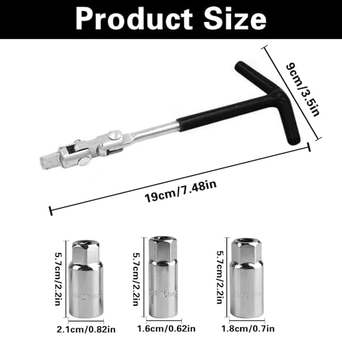 PanBeiQi 4 Pcs 3/8'' Spark Plug Wrench Set, 16/18/21 mm Spark Plug Removal Tool, for Car Motorcycle Sparks Plugs Remover Socket Set 2 PanBeiQi 4 Pcs 3/8'' Spark Plug Wrench Set, 16/18/21 mm Spark Plug Removal Tool, for Car Motorcycle Sparks Plugs Remover Socket Set - Image 2