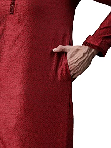 Image of Manthan Mens Full Sleeves Striped Blended Cotton Kurta