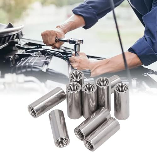 Ouitble Cylindrical Coupling Nuts 5pcs M12*1.75-16-L50mm 304 Stainless Steel Female Thread Round Connector Nut for Thread Rods Studs Machine Screws - Image 2