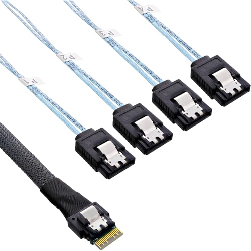Cable InLine 1 m SFF-8654 macho a 4 SATA 7-Pin