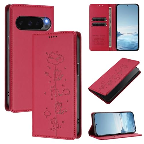 Coque Google Pixel 9A chat rouge pour vos sorties en ville
