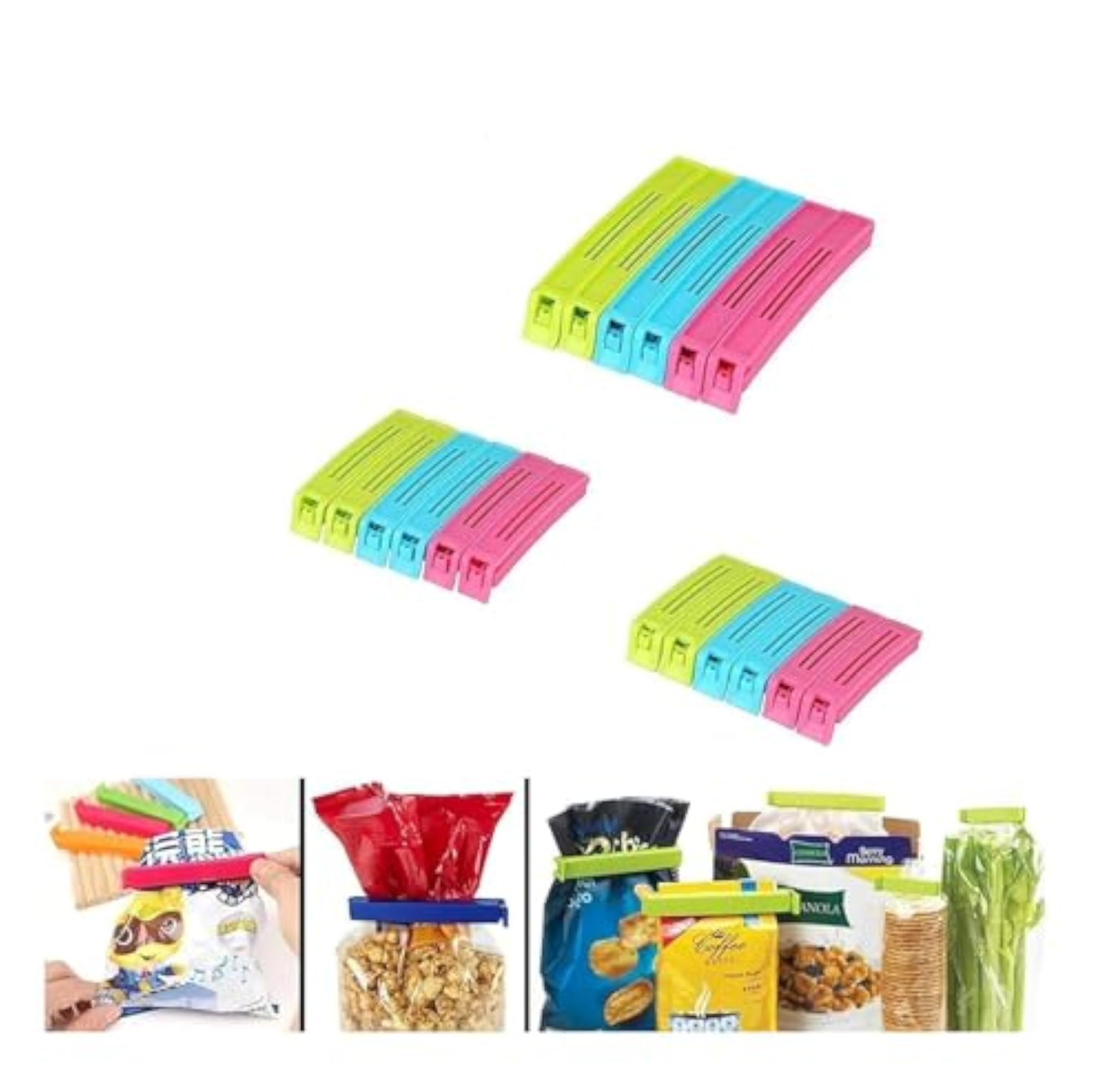 18 Pcs Plastic Food Snack Bag Pouch Clip Sealer Set