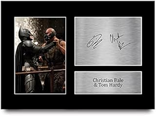 HWC Trading A4 Christian Bale & Tom Hardy Dark Knight Rises Gifts Printed Signed Autograph Picture for Movie Memorabilia Fans