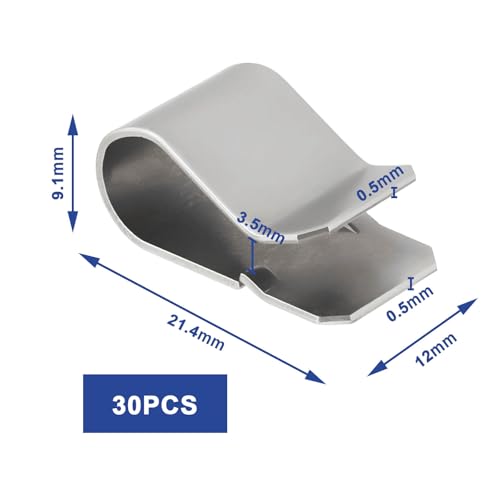 LT Easiyl Befestigungsklammern aus Edelstahl Halteklammer Lichtschachtgitter Federklammer 21,4 X 12 Mm U-Clip Silberfarben für 3,5 Mm Rohr 30 Stück