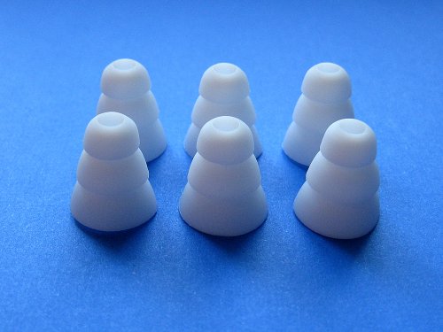 6 Large (L) White Soft Triple Flange Replacement Eartips Earbuds Set Compatible With Audio-Technica Ck Series, Cks Series, Ckm Series, Ckl Series, Ckf Series, And Anc Series In-Ear Earphones #TOP2