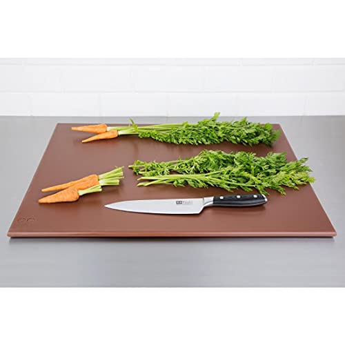 Planche à découper PEHD haute densité Hygiplas marron rigide J005