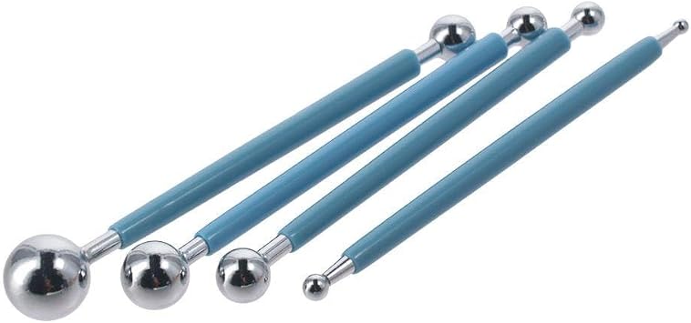 13PCS DIY Fondant Tool Gum Paste Modeling Tools Cake Decorating Hand Tool Double Head Metal Ball Modeling Tools
