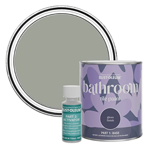 Rust-Oleum Green Water-Resistant Bathroom Tile Paint in Gloss Finish - Tea Leaf 750ml