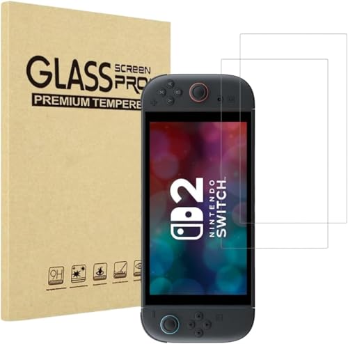TXWLLIU 2 Stück Schutzglas für Nintendo Switch 2 2025, Ultra HD Displayschutzfolie mit 9H Härte, Kratzfest, Anti-Blasen, Schützend