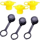 Reppkyh 6 Pack Fuel Gas Can Vent Cap - Yellow Gas Can Jug Vent Cap Replacement Gas Can Breather for Fuel Gas Water Fit Most of The Gas Cans and Jugs