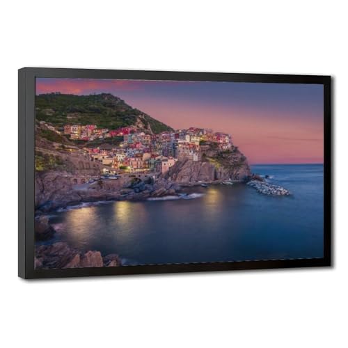 Toile Manarola coucher de soleil pour revivre la magie des voyages en Italie