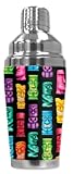 Mugzie 'Tikis' Cocktail Shaker with Insulated Wetsuit Cover, 16 oz, Black