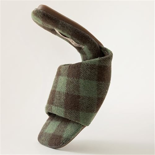 Luxurious Plaid Sandals for Women Men High Class Open Toe Slippers Elegant House Shoes Indoor Outdoor4