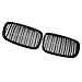 Price comparison product image Elenxs 1 Pair Car Front Grille for X5 E70 2007-2013 Double Slat Line Gloss Black Front Bumper Kidney Grill