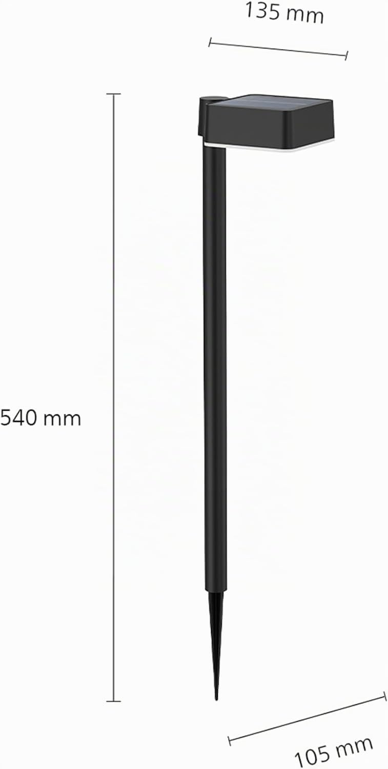 Philips Vapora, Applique murale solaire d'extérieur, 1,5 W, 2700 K, noire, IP44 résistante aux intempéries