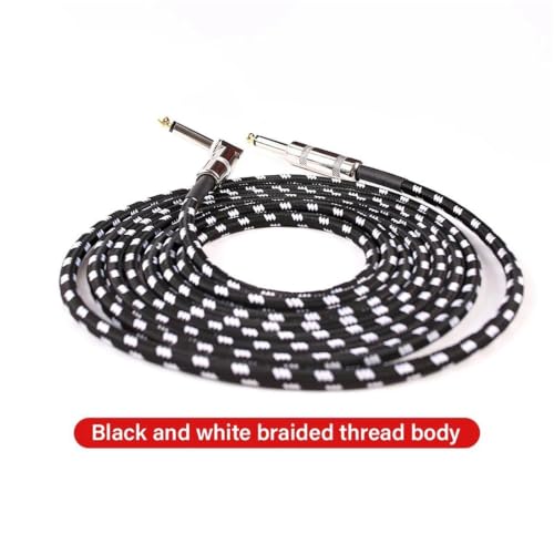 Cable de audio para guitarra con conector de codo para bajo y órgano electrónico 7