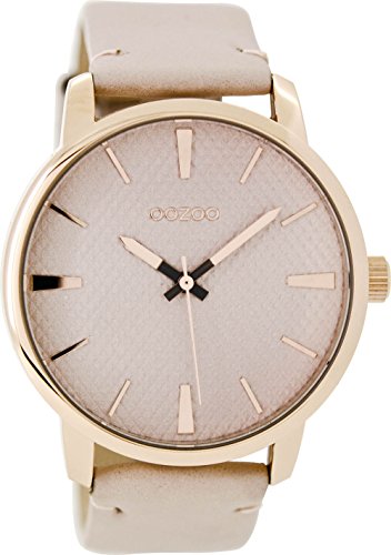 Preisvergleich Produktbild Oozoo Damenuhr mit Lederband 45 MM Rose / Pinkgrau / Pinkgrau C9021