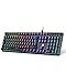 Produktbild Aukey Gamer-Tastatur, mechanisch, Blau, Tasten und LED-Hintergrundbeleuchtung, 100 % Anti-Ghosting, 105 Tasten, mechanische Tastatur mit Makro-Aufnahme für PC und Laptop (AZERTY)