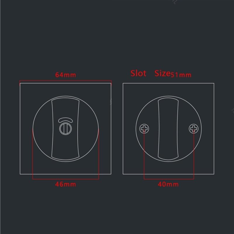 Cerradura para puerta corrediza Pocket Door Hardware cuadrada con indicadores rojo-verde para privacidad puertas correderas o plegables manijas de puerta (Negro 1) miniatura 2
