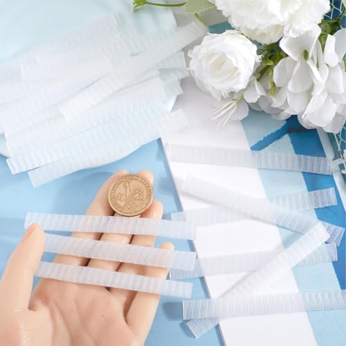 Image of GORGECRAFT 200Pcs Makeup Brush Net Pen Guard Protector Reusable Net Thread Spool Savers Expandable Mesh Cover Plastic Sewin Thread Netting Machine Embroidery Net for Eyeshadow Brush Sewing, White
