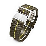 Man's French Troops Military Parachute Watchband Special Elastic Fabric Nylon Canvas NATO Strap Hook Buckle 20mm