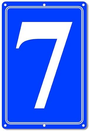 Premium Aluminum Number Signs 7, Metal 12