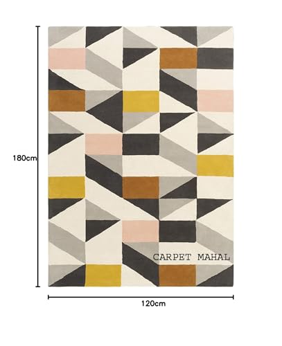 Image of Carpet Mahal Export Quality Tuffted Pure Woollen Carpet for Living Room Bedroom Size 4 x 6 feet (120X180 Cm) Color-Multi