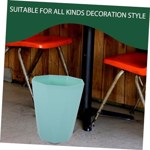 Caneca de basura pequeña rectangular de plástico verde miniatura 6