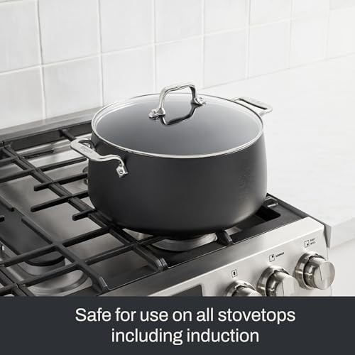 All-Clad HA1 Expert Hard Anodized Nonstick Stock Pot with Lid (8 Qt) For Pasta, Soup, Dishwasher-Safe, Oven-Safe Up to 500°F Compatible with All Stovetops (Gas, Electric & Induction) - Black by All-Clad - Image 6