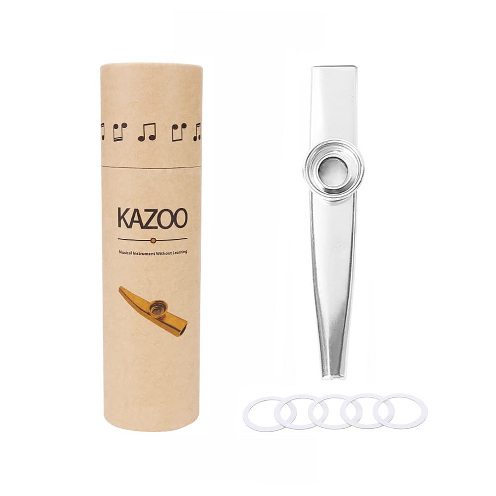 Alnicov Aluminum Alloy Kazoo with 5 Diaphragms and Gift Box for Ukulele,