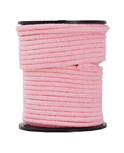 Mandala Crafts 3mm Round Pink Faux Suede Vegan Leather, Jewelry Making
