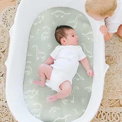 Stretch Ultra Soft Fitted Bassinet Sheet Set 2 Pack, Universal Fit For Bassinets Baby Cradle Moses Basket Oval Rectangle Mattress Safe And Snug, Dinosaur World #TOP5