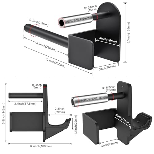 Kipika J-Hooks for Squat/Power Rack, Weight Plate Holder Set for 3" x 3" Power Rack with 5/8" or 1" Hole, Heavy Duty J-Cups Barbell Holder & Weight Storage - Fits Standard 1-inch Weight Plates (C- for 3x3 Rack with 5/8" or 1" Hole + 1" Plates) by Kipika - Image 5