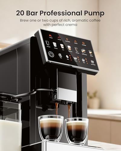 ICEVIVAL Fully Automatic Espresso Machine with Milk Frother & Grinder - 5
