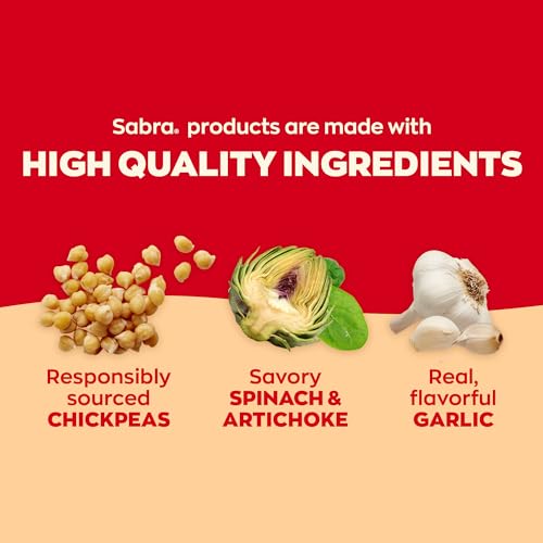 Sabra Hummus Dip with Spinach & Artichoke for Snacking and Sharing, 10 Oz - Great Hummus for Spread, Snacks & Lunches - Non-GMO, Dairy-Free, Vegan, Vegetarian, Kosher & Gluten-Free - Image 5