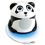 Mini Cute Animal Battery Powered Portable Speaker with LED Night Light (Panda Pal Jr) Speaker for Kids by GOgroove - Passive Subwoofer, Built-in 3.5mm AUX Cable - Plug Into Tablets, Phones, & more